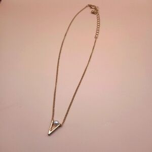 Delicate Gold V-Pendant Necklace with Pearl Accent